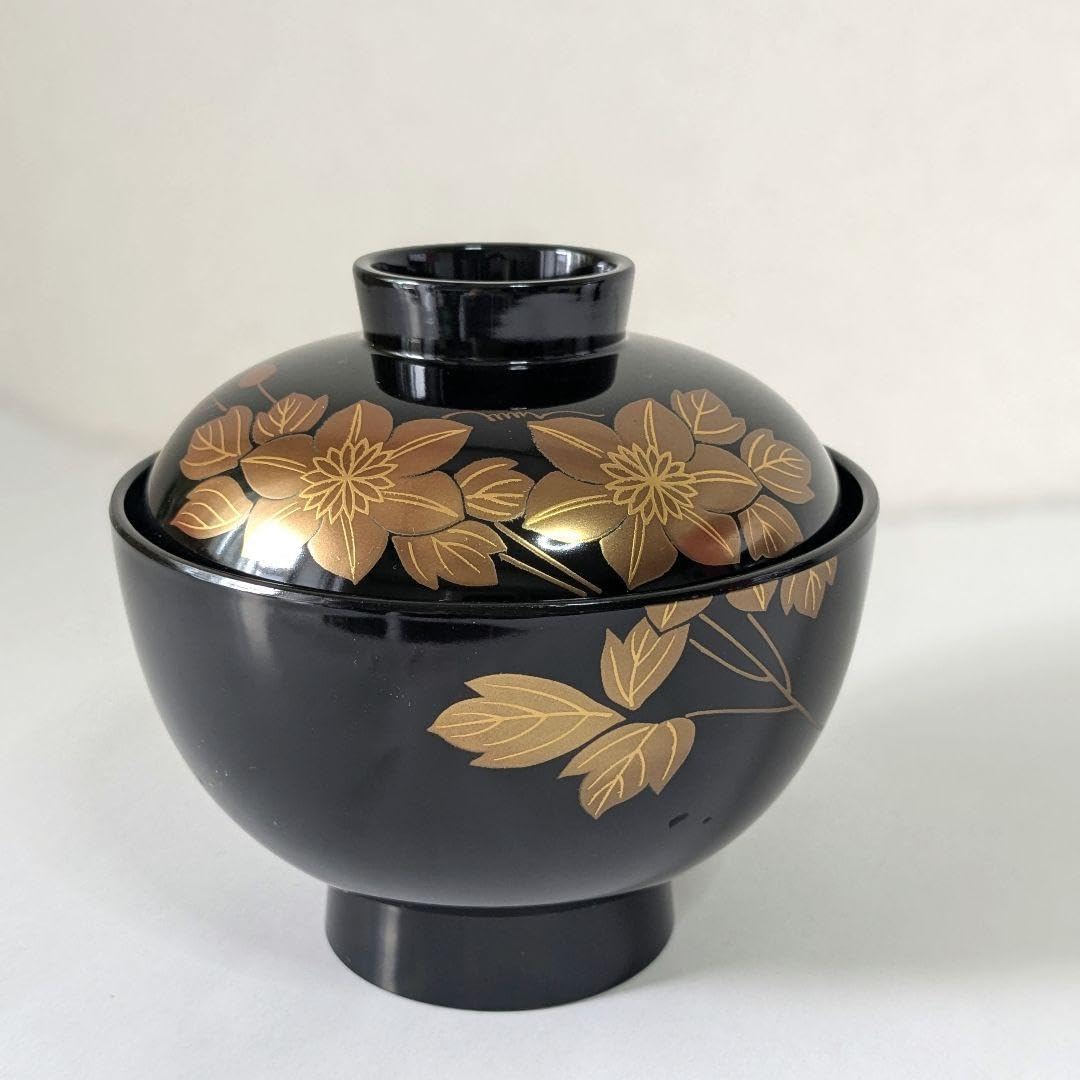 新品・未使用 乙造作 金彩蒔絵花文様 蓋付きお吸い物椀 5客セット 本漆 新品・未使用 乙造作 金彩蒔絵花文様 蓋付きお吸い物椀 5客セット 本漆